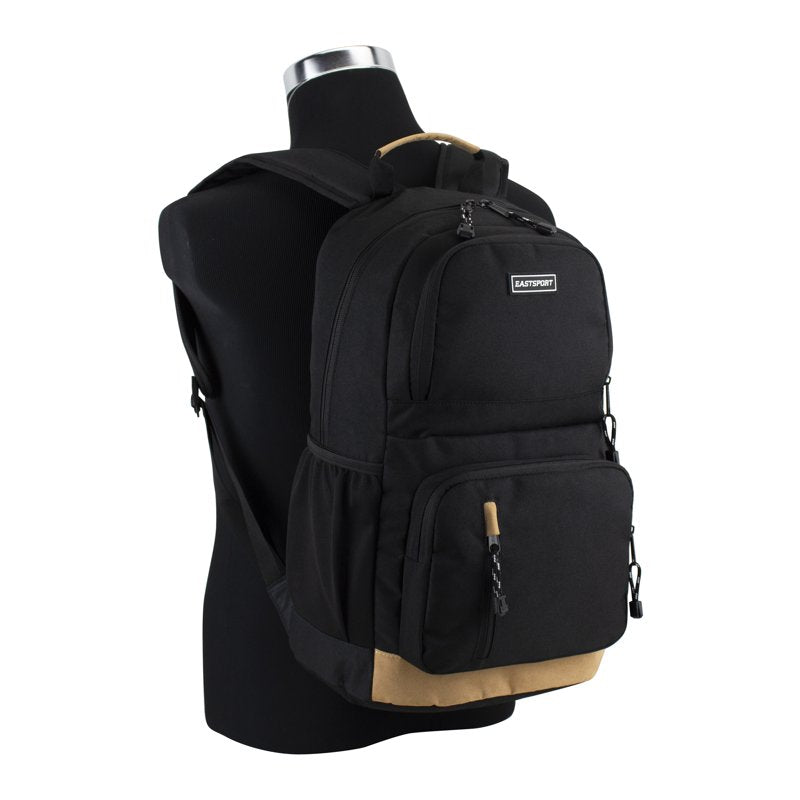 Unisex School Backpack with Laptop Sleeve - Weather-Resistant, Vegan Suede Accents
