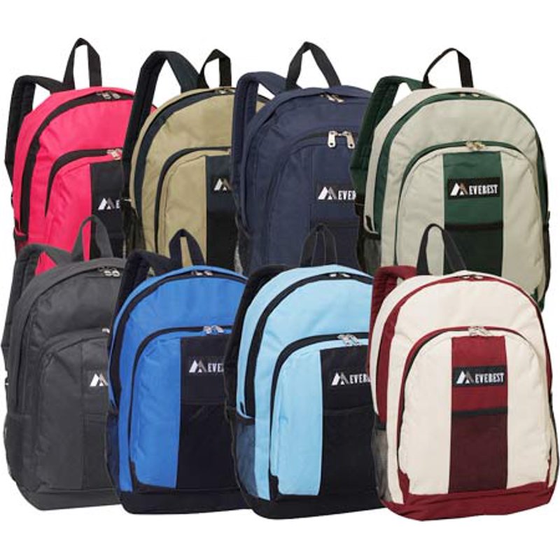 Unisex Backpack with Multiple Pockets - Stylish Colorblocking, 17x5x11 Inches