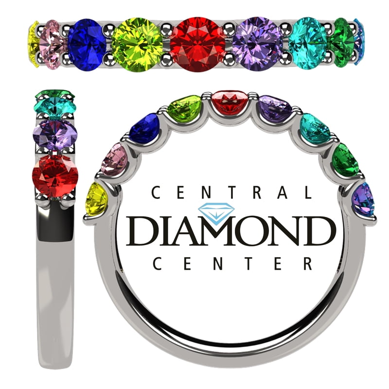 Personalized Birthstone Family Ring in Sterling Silver or Gold – Customizable for Mom or Loved Ones