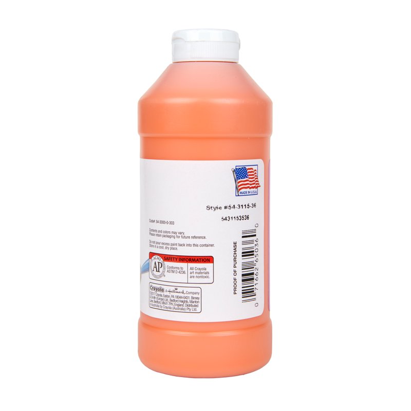 Washable Tempera Paint - 32 oz Squeeze Bottle, Bright Colors for Art & Education