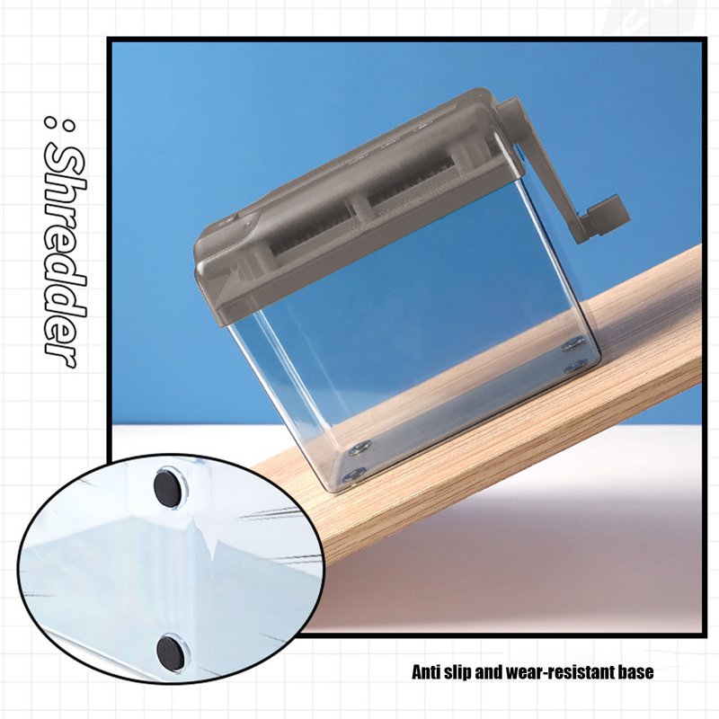 Mini Hand Paper Shredder Portable Manual A6 Office & Home Security Tool