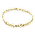 18K Gold Over Sterling Silver Diamond Leaf Bracelet 7 Inches