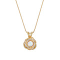 Love Knot Pendant Necklace with Created Opal - Gold Plated Sterling Silver, Gift for Women