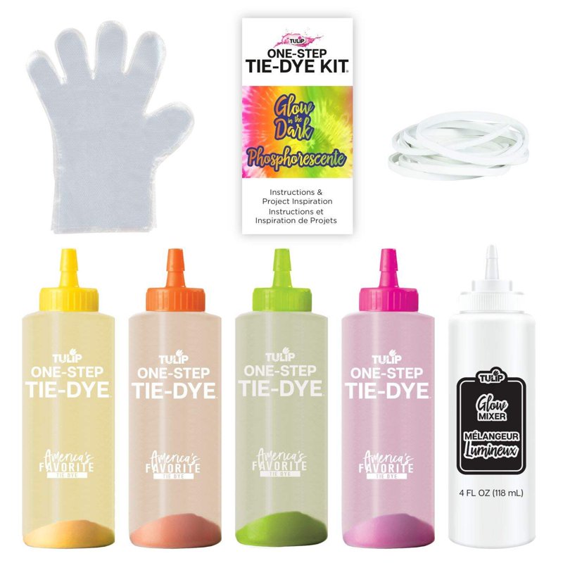 Glow-in-the-Dark Tie Dye Kit with Neon Colors, Easy One-Step Design