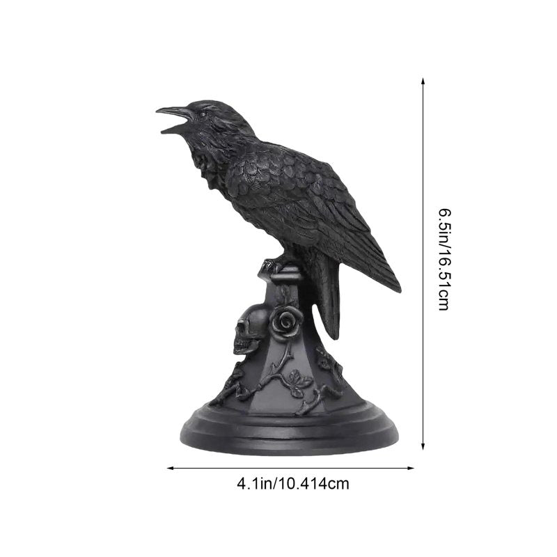 Candlestick Gothic Raven Resin Candle Holder - Variation: Candlestick-B