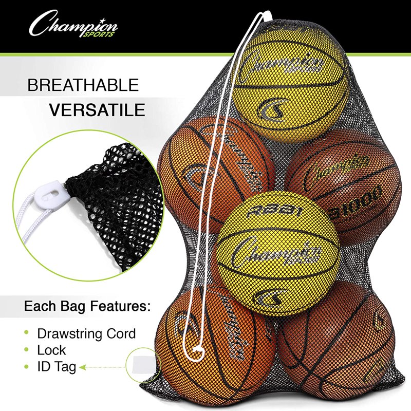Champion Sports Mesh Equipment Bag - Red 24" x 36"