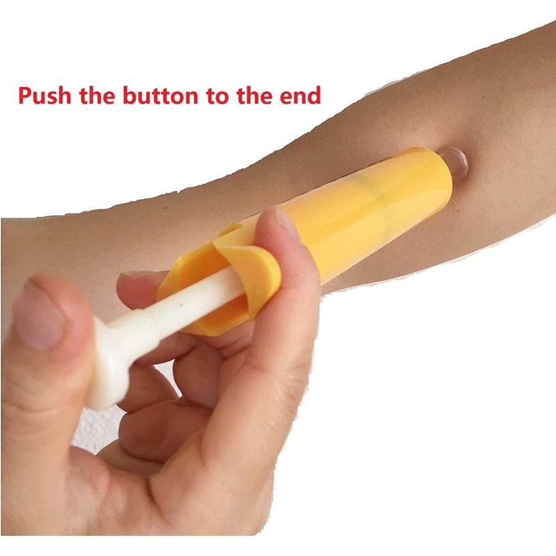 Snake Bite First Aid Kit with Venom Extractor Suction Pump - Portable Emergency Tool for Hiking & Camping - Yellow
