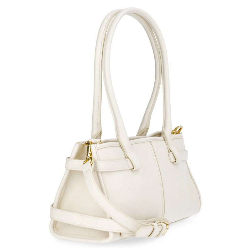 Women's Faux Leather Shoulder Handbag with Removable Crossbody Strap