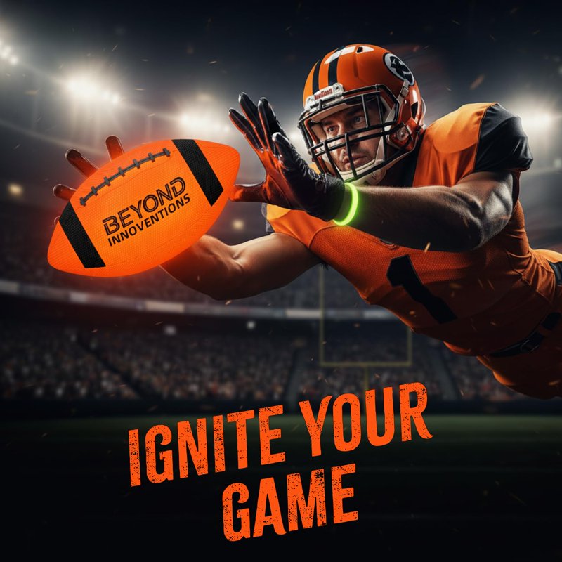 Glow in the Dark Football for Kids - Official Size Night Play