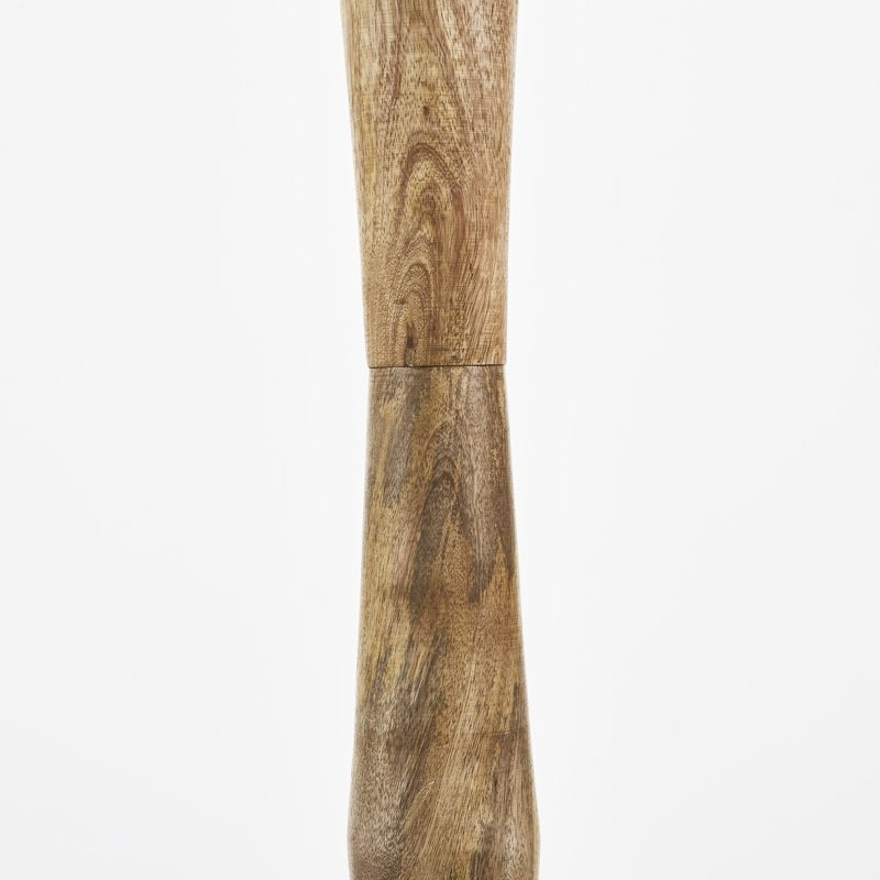 Modern Organic Floor Lamp - 60 Inch Natural Wood & Cotton Shade