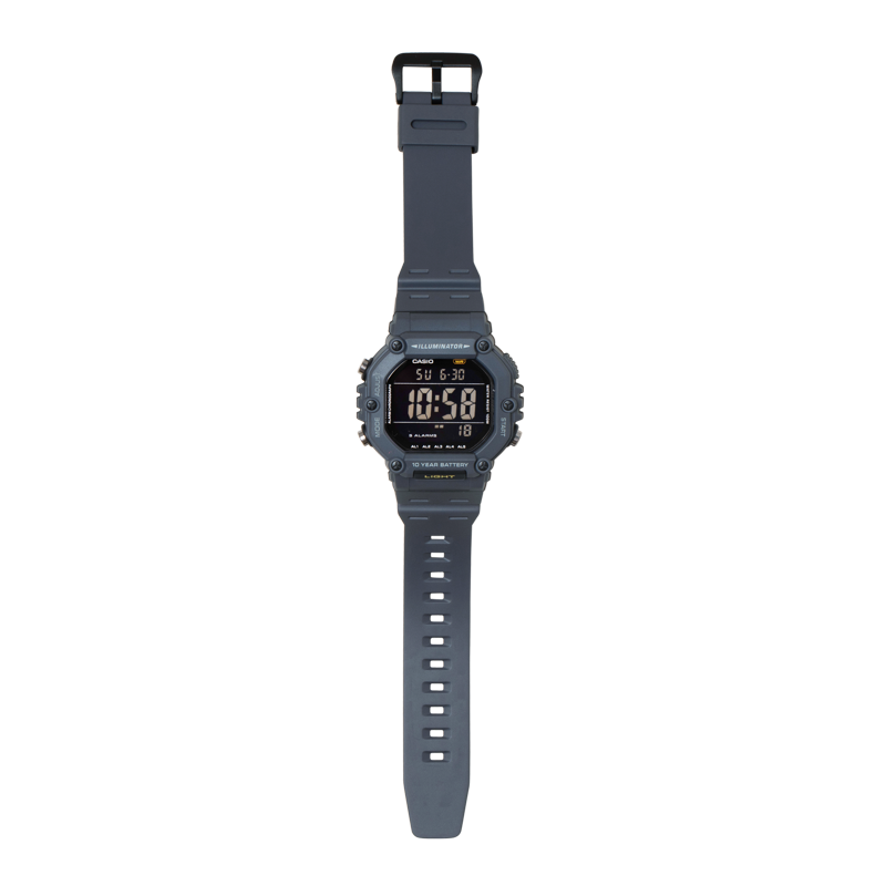 Digital Wristwatch with 10-Year Battery Water Resistant Stopwatch Gray
