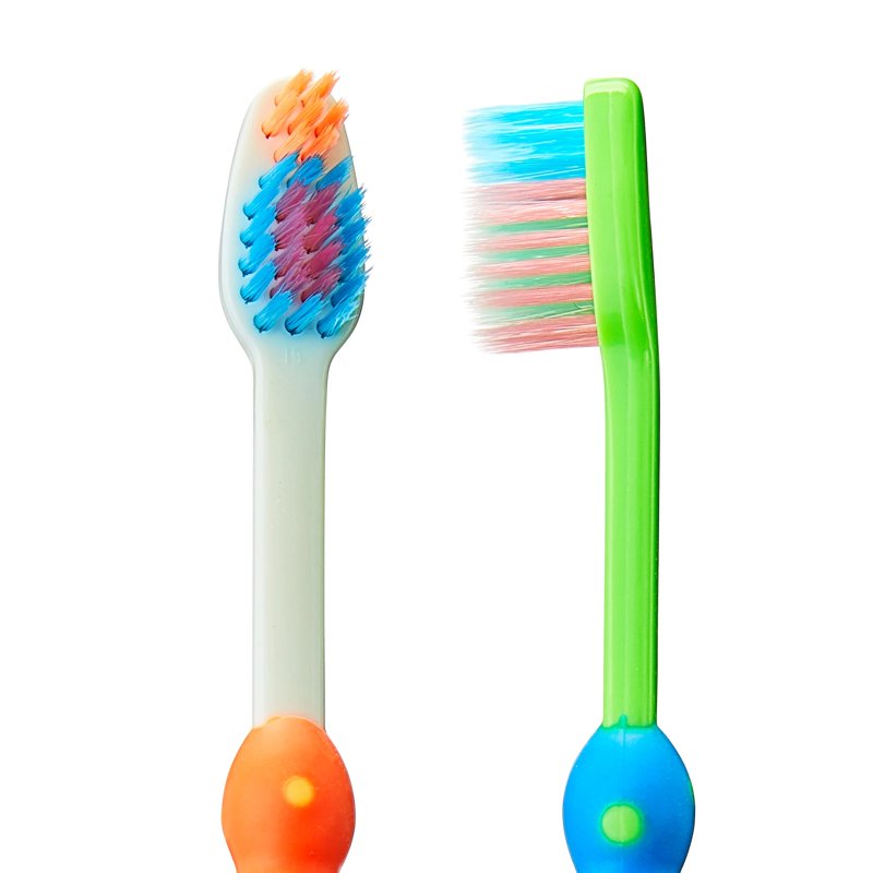 Kids Soft Manual Toothbrushes with Suction Cup Base - Pack of 4