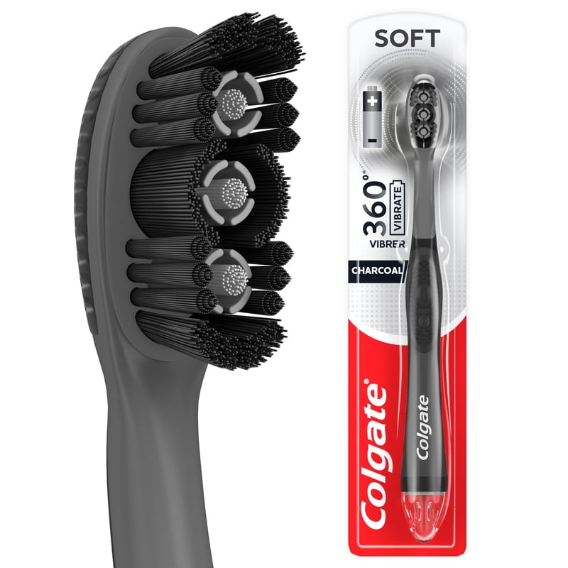 Multipack Electric Toothbrushes with Sonic Vibration - Soft Bristles, Battery Powered, Black, 3 Pack