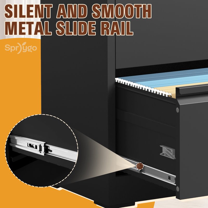 Lockable 2-Drawer Metal File Cabinet for Home Office & Business