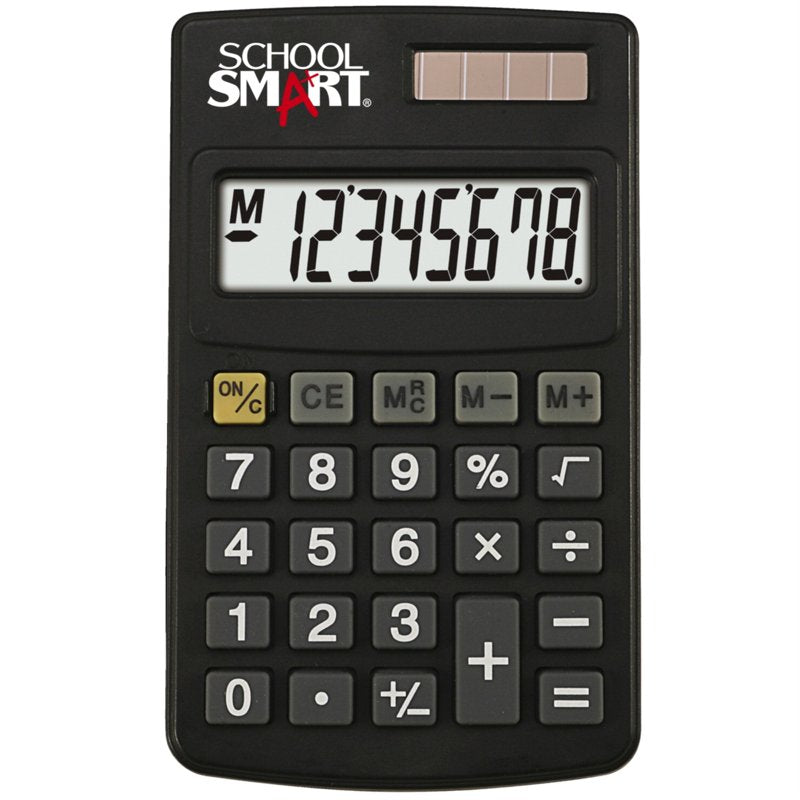 Handheld Pocket Calculator for School, Office & Home - 8-Digit Display