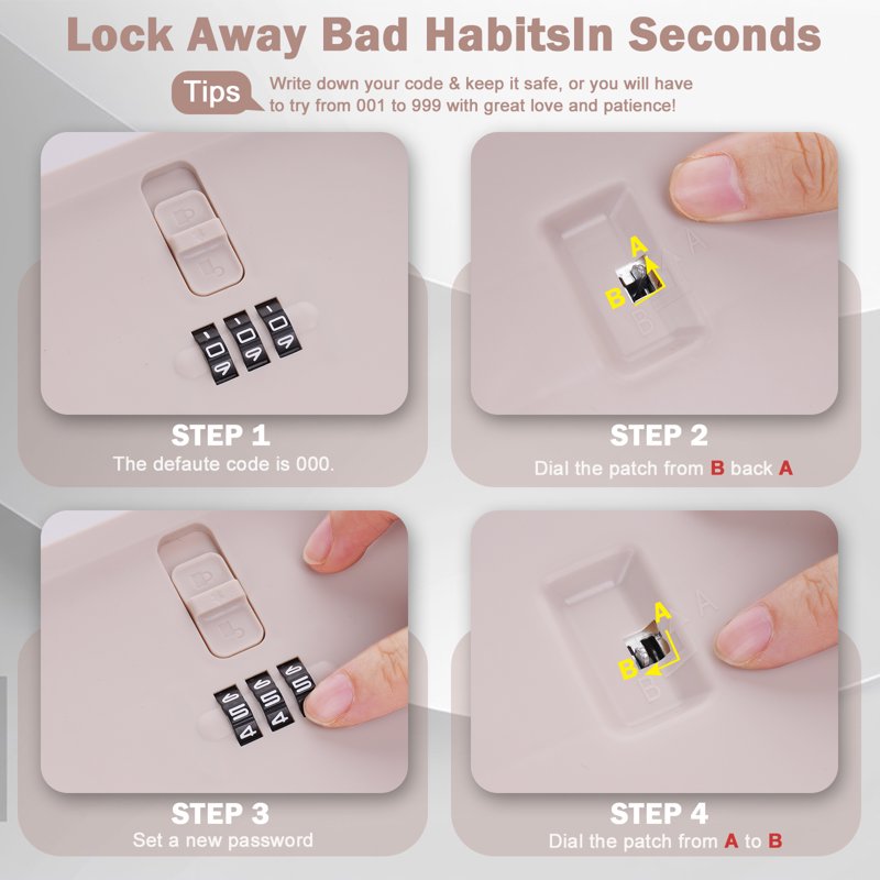 Small Lock Box with Code - Secure BPA-Free Storage for Medications, Food, Electronics & Personal Items
