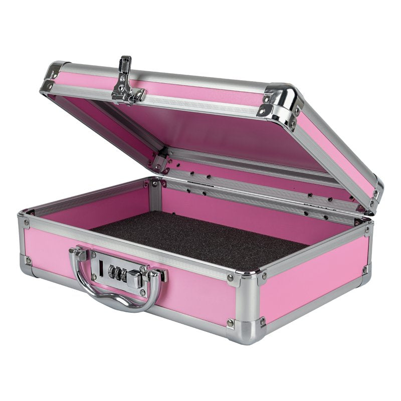 Large Aluminium Lock Box for Medications and Valuables - Pink, Travel & Home Use