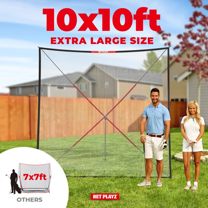 10 Ft Golf Practice Net with Auto-Return, Portable Hitting Net - Home Driving Range