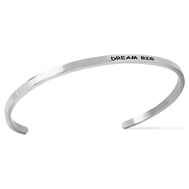 Stainless Steel Saying Bracelet - Adjustable 8-inch Jewelry for Women