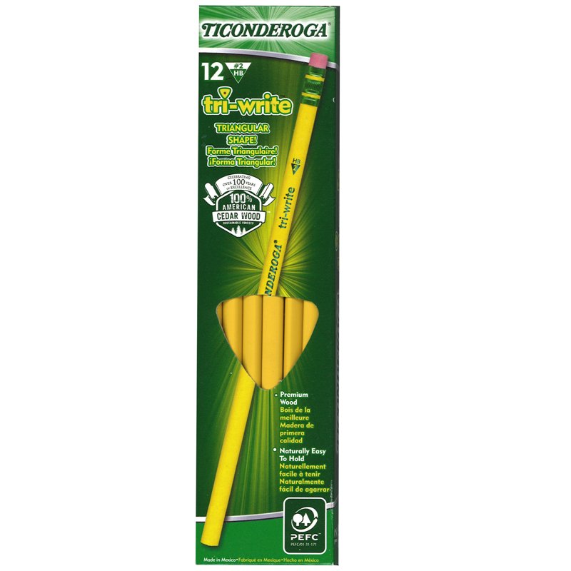 Triangular Write Pencils - 12 Pack, 6 Sets, Smooth Graphite, Erasable, Non-Toxic