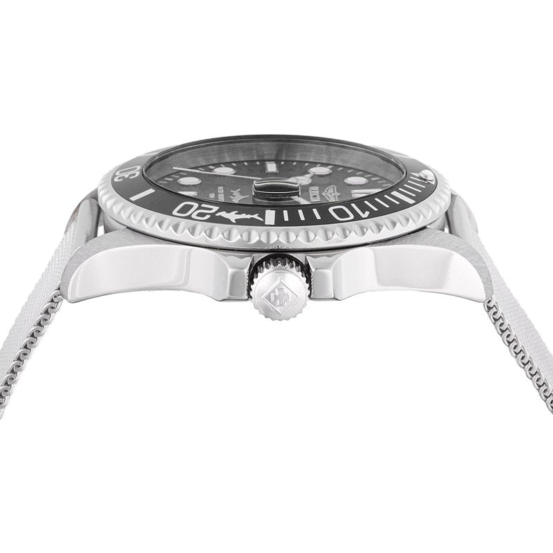 Men's Pro Diver 43mm Quartz Watch with Steel Case and Mesh Band