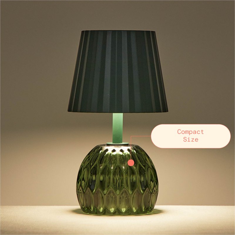 Rechargeable Table Lamp with Touch Sensor - Thyme Green, Portable, 7.9"