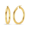 18K Gold Over Sterling Silver Diagonal Diamond Cut Hoop Earrings - Twisted Textured Design, 1.5 Inch
