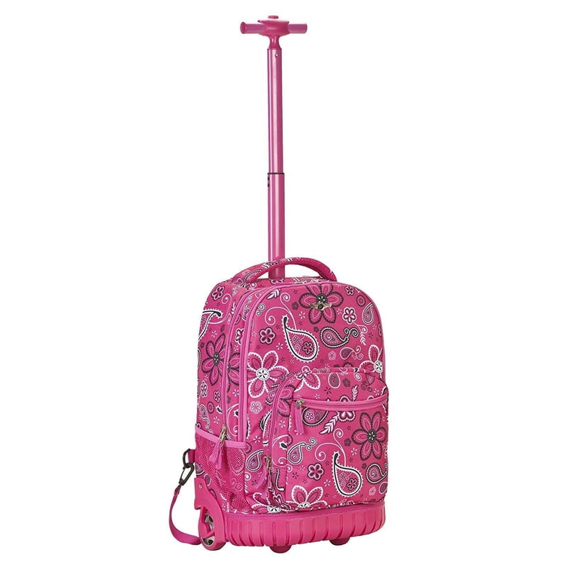 Bandana Variation 19 Rolling Backpack R02 - Rockland Rolling Backpack with 13 x 10 x 19 in, 2 Front Pockets