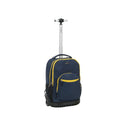 Navy Rolling Backpack R02 with Skate Wheels, T-Handle, Laptop Compartment