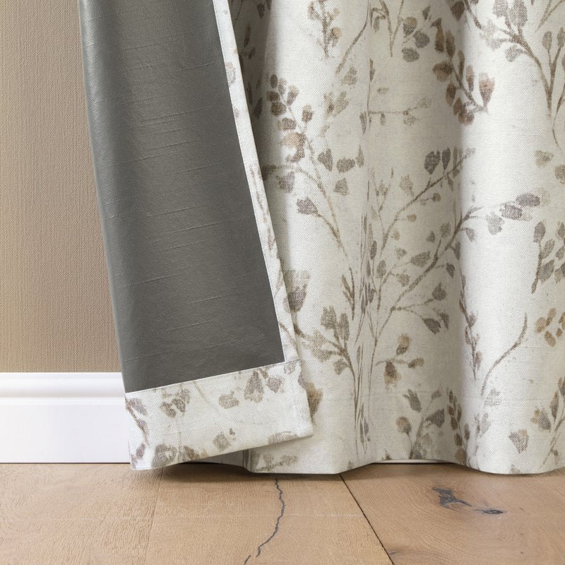 Blackout Curtain Panel - Antique Botanical Design, Grommet Top, 40W x 63L