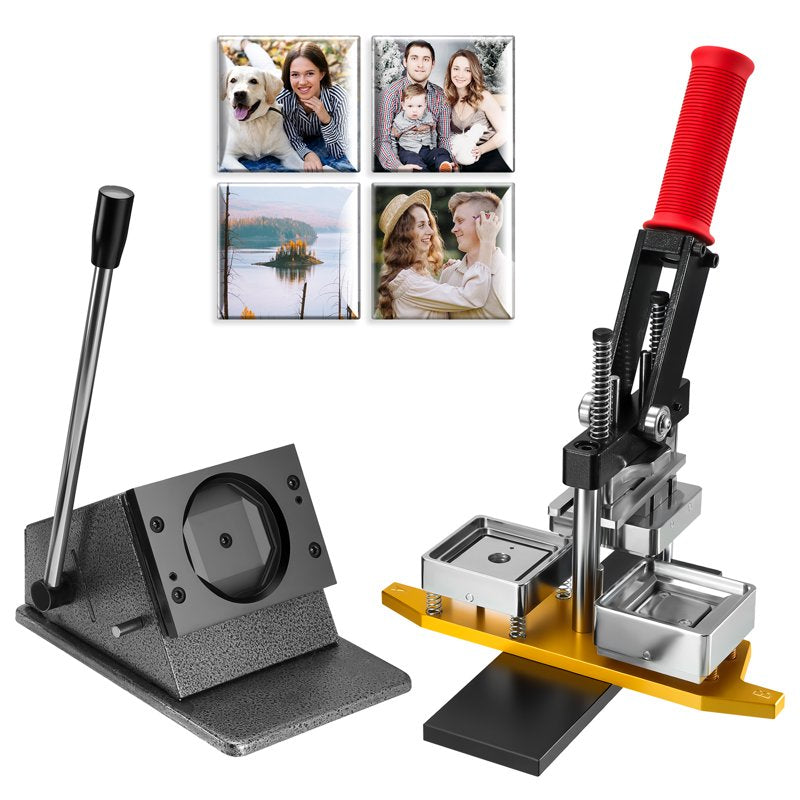DIY Square Fridge Magnet Maker Kit with 200 Supplies - 2x2 Inch Photo Magnets