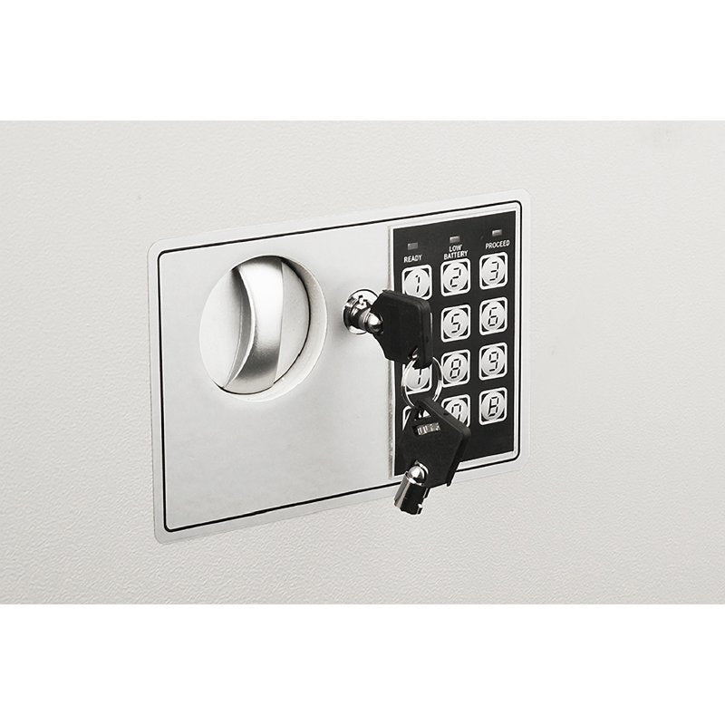 Wall Safe with Digital Keypad and Manual Override Keys - Concealed Security Safe for Home & Business