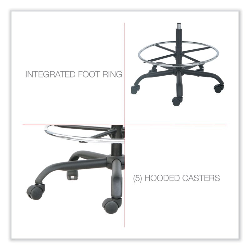 Big and Tall Office Stool with Height Adjustment Supports Up to 450 lb - Black