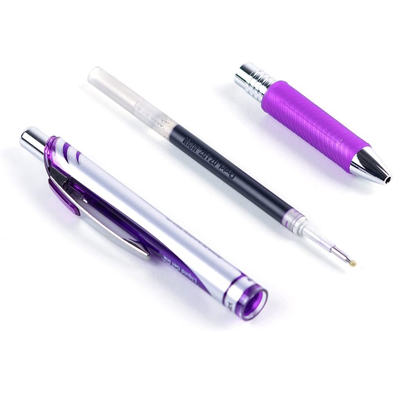Gel Pen Set - Retractable Liquid Ink Pens with 0.7mm Nib - Purple - Box of 12