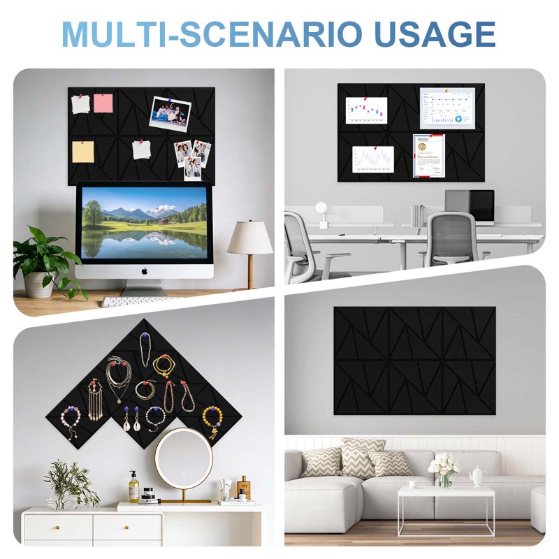 Large Felt Pin Board Tiles Set - 36x24 Inches, Eco-Friendly Wall Organizer