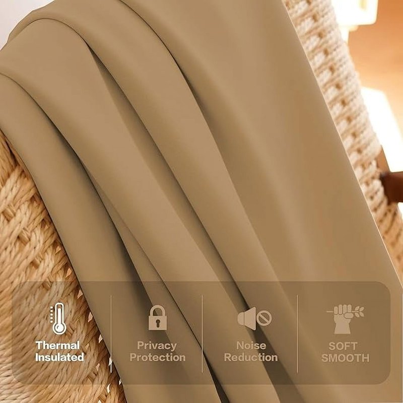 Blackout Pinch Pleat Curtains with Thermal Insulation - Room Darkening Drapes
