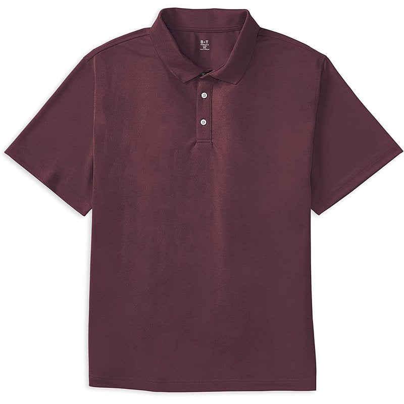 DXL Big & Tall Golf Polo Shirt, Port, 2XLT – Moisture-Wicking, UPF Sun Protection