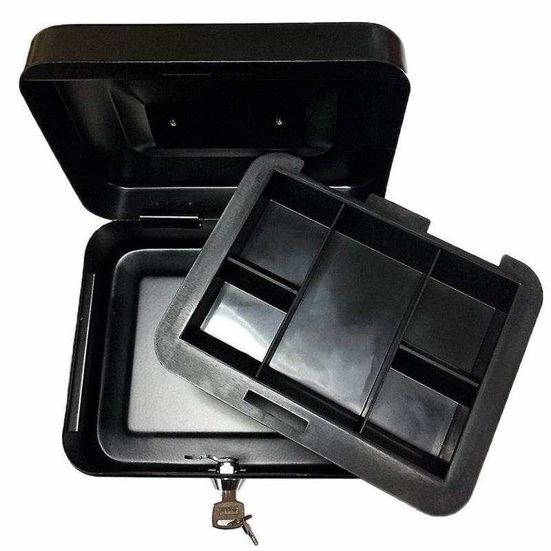 Fireproof Stainless Steel Small Safe Box for Cash & Documents - 20x16x8cm