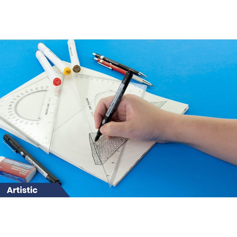 Geometry Triangle Set 10 Inch 30/60 & 45/90 Degrees for Drafting & Art