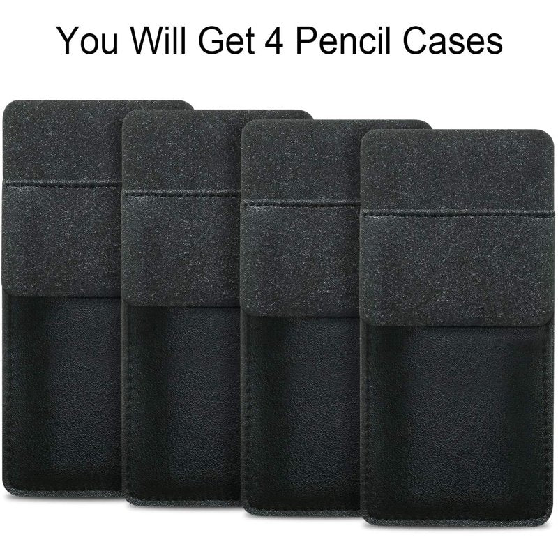 Leather Pen Pouch Organizer - Set of 4, Handmade Pencil Holder for Office & Hospital