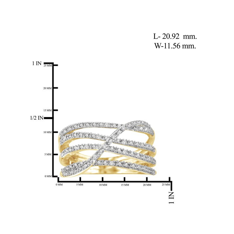 Gold Plated Silver Women's Diamond Ring with White Accent Diamonds