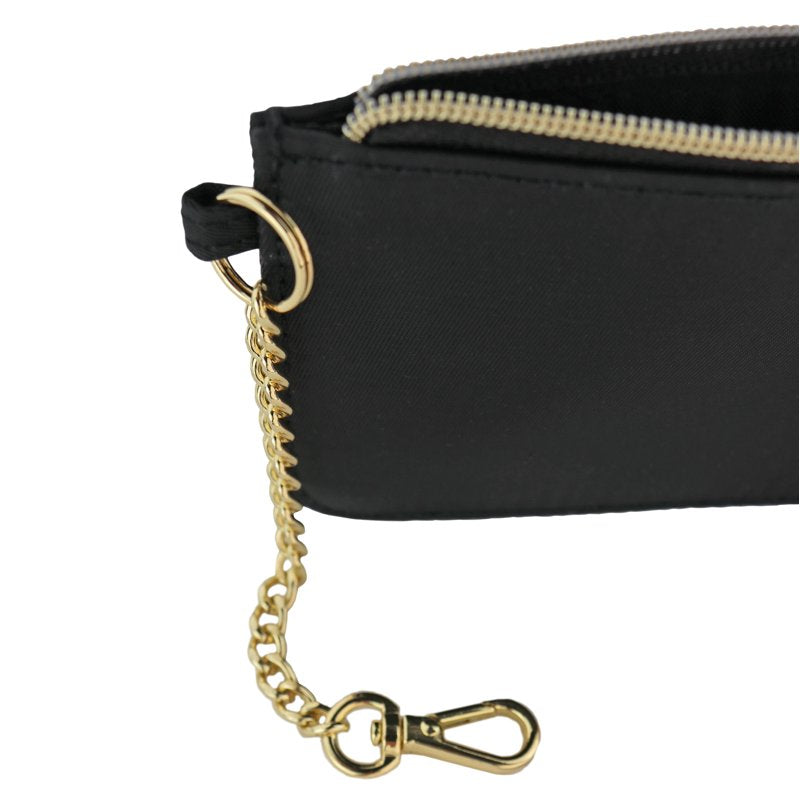 Small Wallet with Chain - Compact Zipper Card & Cash Organizer