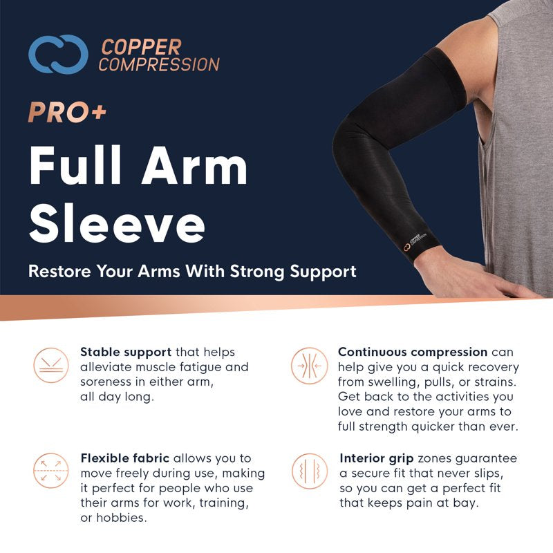 Full Arm Compression Sleeve for Tendonitis, Arthritis & Muscle Support