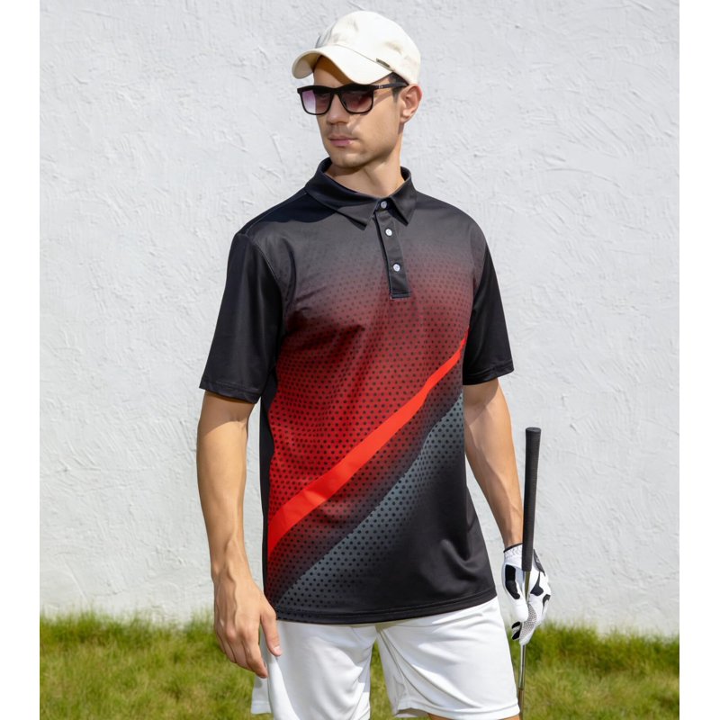 Men's Golf Polo Shirts Short Sleeve Active Performance Athletic T-Shirts