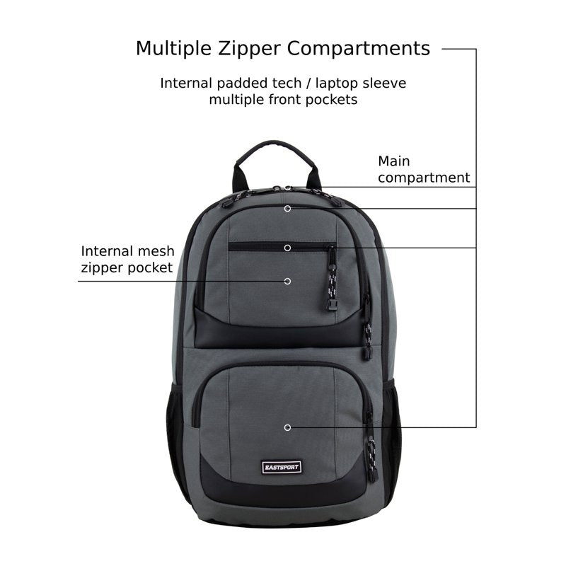 Unisex Commuter Tech Backpack - Water-Resistant Laptop Bag for Work & Travel
