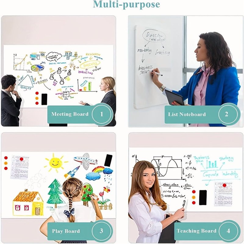 Magnetic Dry Erase Whiteboard Film 16x32 Inches Self-Adhesive Wall Sticker