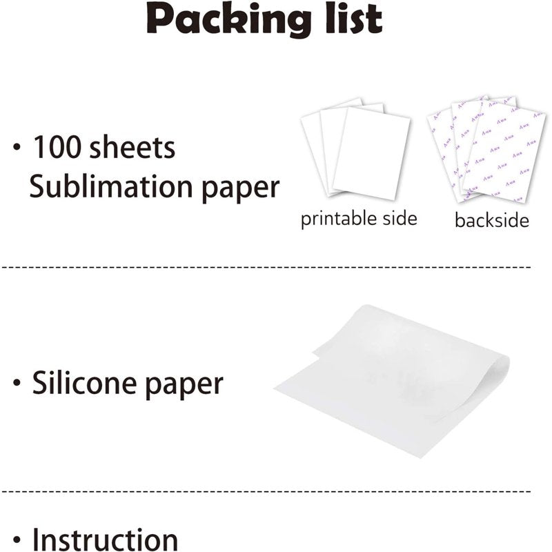 Bulk Sublimation Paper for Inkjet Printers - 300 Sheets 8.5x11 Inch, Eco-Friendly 125g