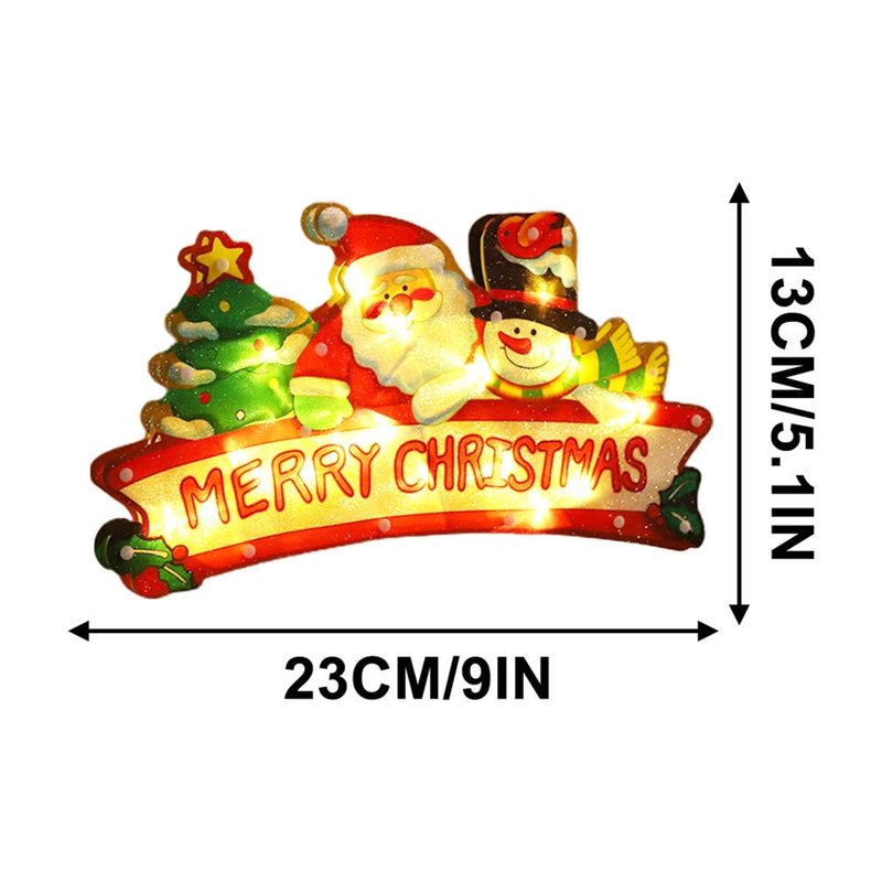 Battery Operated Christmas Window Hanging Lights with Suction Cups - Indoor Holiday Decor