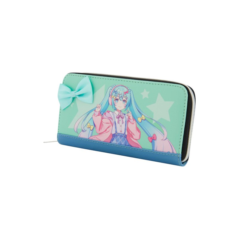 Hatsune Miku Wallet with Zipper, Card and Cash Holder, Clutch with Bow