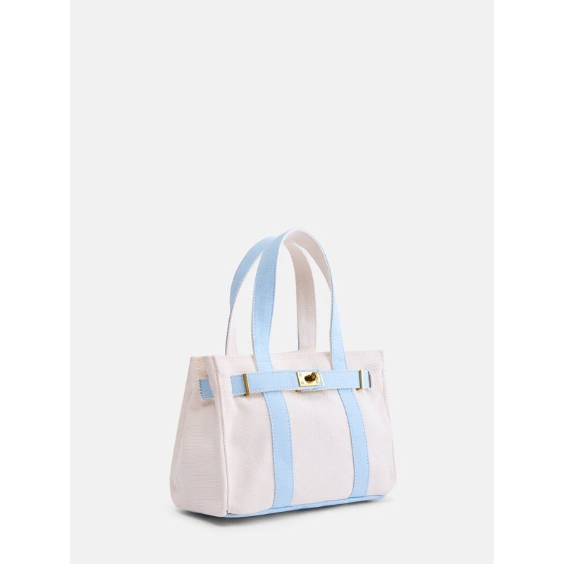 Women's Small Canvas Tote Bag - Light Blue, Natural & Green Variants